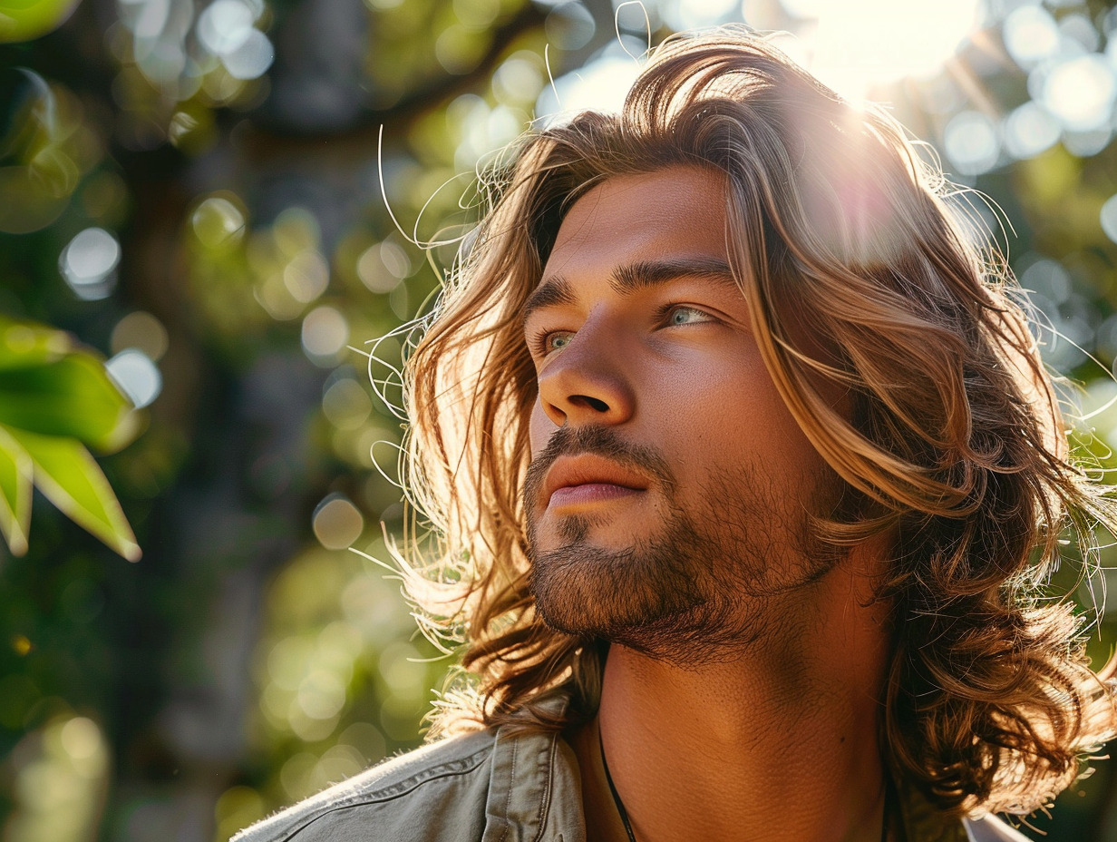 homme cheveux longs