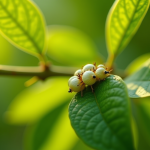 Raisin de citronnier avec cochenilles vertes en gros plan