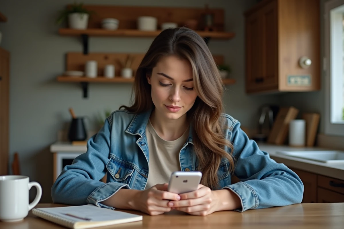 Femme vérifiant ses billets de festival à la maison