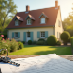 Maison de campagne avec jardin et documents fiscaux