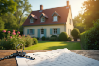 Maison de campagne avec jardin et documents fiscaux