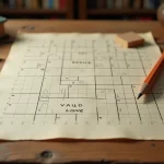 Grille de mots fléchés avec des cantons suisses écrits à la main au crayon sur papier crème