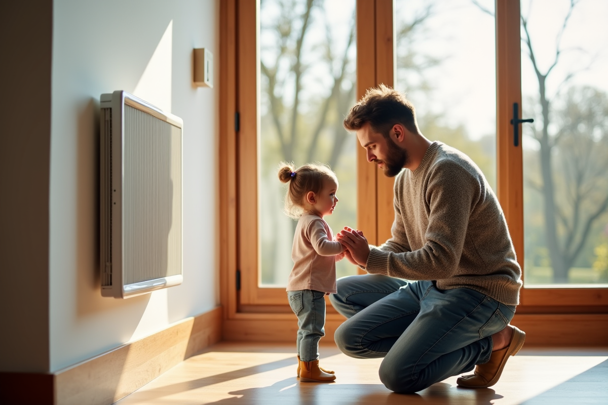 Père et fille près d